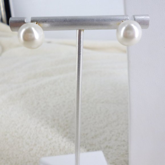 Necklace & Earring Set White 10mm Shell Pearls Hand Knotted 18" NWOT M536 - Picture 5 of 6